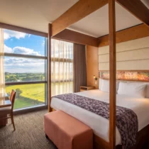 Luxurious hotel room with scenic countryside view at The Gateway Hotel Dundalk.