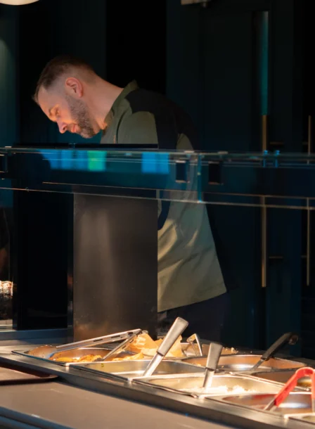 Chef preparing dishes at The Gateway Hotel Dundalk buffet.
