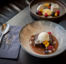 Luxurious dessert plates with rich chocolate and fruit at The Gateway Hotel Dundalk.