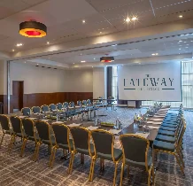 Spacious conference room set for meeting at The Gateway Hotel Dundalk.