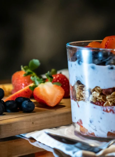 Delicious berry parfait with granola and fresh fruit at The Gateway Hotel Dundalk.
