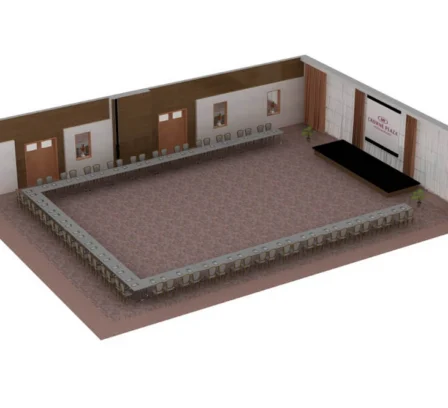 U-Shape (This arrangement sits 70 people comfortably)